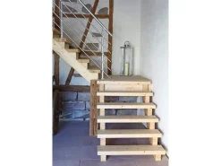 Dieda Geländerset Aluminium Eloxiert waagerechte Rundstäbe 120 cm x 150 cm