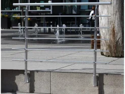 Dieda Geländerset Aluminium Eloxiert waagerechte Rundstäbe 120 cm x 150 cm