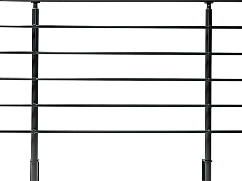 Dieda Geländerset Aluminium Anthrazit waagerechte Rundstäbe 120 cm x 150 cm