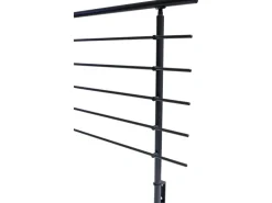 Dieda Geländerset Aluminium Anthrazit waagerechte Rundstäbe 120 cm x 150 cm