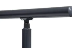 Dieda Geländerset Aluminium Anthrazit waagerechte Rundstäbe 120 cm x 150 cm