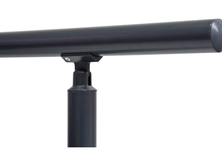 Dieda Geländerset Aluminium Anthrazit waagerechte Rundstäbe 120 cm x 150 cm