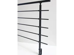 Dieda Geländerset Aluminium Anthrazit waagerechte Rundstäbe 120 cm x 150 cm