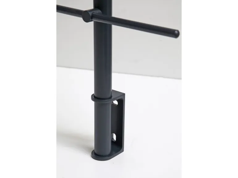 Dieda Geländerset Aluminium Anthrazit waagerechte Rundstäbe 120 cm x 150 cm