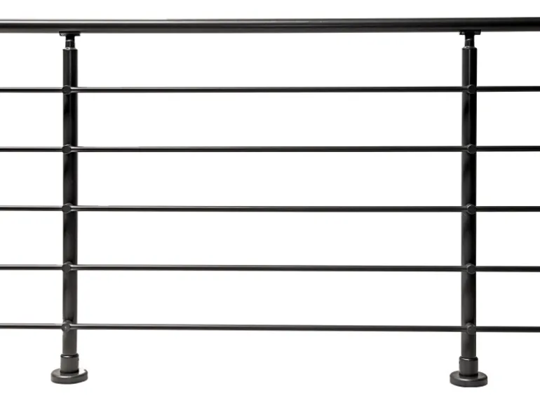 Dieda Geländerset Aluminium Anthrazit waagerechte Rundstäbe 100 cm x 150 cm