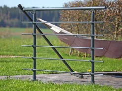 Dieda Geländerset Aluminium Anthrazit waagerechte Rundstäbe 100 cm x 150 cm