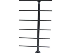 Dieda Geländerset Aluminium Anthrazit waagerechte Rundstäbe 100 cm x 150 cm