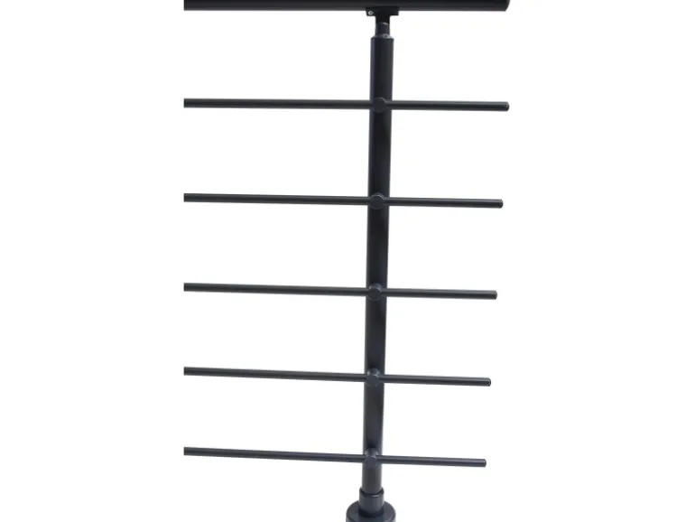 Dieda Geländerset Aluminium Anthrazit waagerechte Rundstäbe 100 cm x 150 cm
