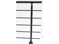 Dieda Geländerset Aluminium Anthrazit waagerechte Rundstäbe 100 cm x 150 cm