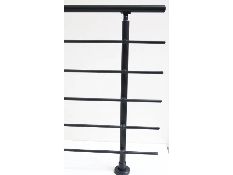 Dieda Geländerset Aluminium Anthrazit waagerechte Rundstäbe 100 cm x 150 cm