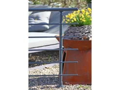 Dieda Geländerset Aluminium Anthrazit waagerechte Rundstäbe 100 cm x 150 cm