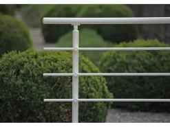 Dieda Geländerset Aluminium Weiß waagerechte Rundstäbe 100 cm x 150 cm