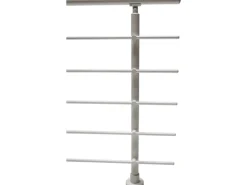 Dieda Geländerset Aluminium Weiß waagerechte Rundstäbe 100 cm x 150 cm