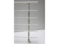 Dieda Geländerset Aluminium Weiß waagerechte Rundstäbe 100 cm x 150 cm