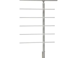 Dieda Geländerset Aluminium Weiß waagerechte Rundstäbe 120 cm x 150 cm