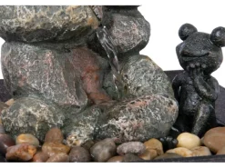 Dobar Zimmerbrunnen Kaskade Frosch in Steinoptik mit Deko-Steinen