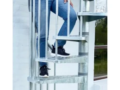 DOLLE Außenspindeltreppe Gardenspin mit Metallstufen Ø 155 cm Höhe bis 282 cm