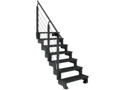 Dolle Außentreppe Gardentop Anthrazit 7 Stufen 80 cm Anthrazit inkl. Geländer