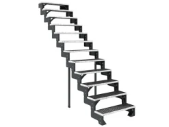 Dolle Außentreppe Gardentop Anthrazit 12 Gitterroststufe 100 cm Ohne Geländer