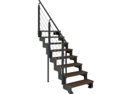 Dolle Außentreppe Gardentop Anthrazit 8 Stufen 80 cm Braun inkl. Geländer