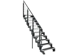 Dolle Außentreppe Gardentop Anthrazit 11 Gitterroststufe 100 cm inkl. Geländer