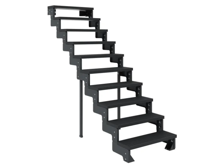 Dolle Außentreppe Gardentop Anthrazit 10 Stufen 100 cm Anthrazit Ohne Geländer