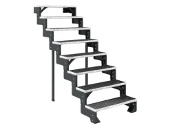 Dolle Außentreppe Gardentop Anthrazit 8 Gitterroststufe 80 cm Ohne Geländer
