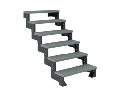 Dolle Außentreppe Gardentop Anthrazit 6 Stufen 100 cm Grau Ohne Geländer