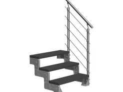 DOLLE Außentreppe Gardentop 3 TRIMAX-Stufen 100 cm anthrazit + Geländer