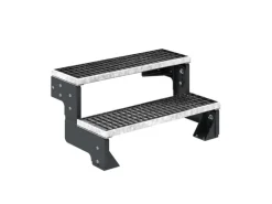 Dolle Außentreppe Gardentop Anthrazit 2 Gitterroststufe 80 cm Ohne Geländer