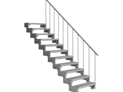 Dolle Außentreppe Gardentop 11 Gitterroststufen 80 cm + Alu-Geländer