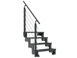 Dolle Außentreppe Gardentop Anthrazit 4 Stufen 80 cm Anthrazit inkl. Geländer