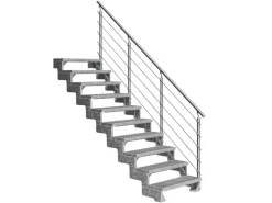 Dolle Außentreppe Gardentop 10 Gitterroststufen 100 cm + Prova-Geländer