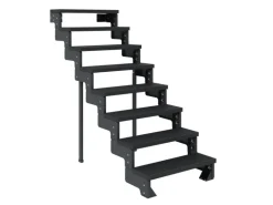 Dolle Außentreppe Gardentop Anthrazit 8 Stufen 80 cm Anthrazit Ohne Geländer