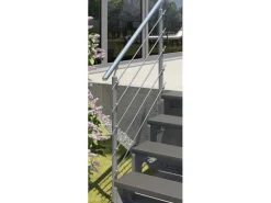 Dolle Außentreppe Gardentop Geländer Startset für 4 Stufen mit Edelstahlstäben