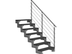 DOLLE Außentreppe Gardentop 7 TRIMAX-Stufen 80 cm Anthrazit + Geländer