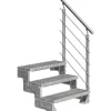 Dolle Außentreppe Gardentop 3 Gitterroststufen 80 cm inkl. Geländer