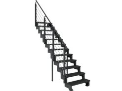 Dolle Außentreppe Gardentop Anthrazit 12 Stufen 100 cm Anthrazit inkl. Geländer