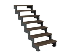 Dolle Außentreppe Gardentop Anthrazit 7 Stufen 80 cm Braun Ohne Geländer