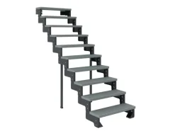 Dolle Außentreppe Gardentop Anthrazit 10 Stufen 100 cm Grau Ohne Geländer