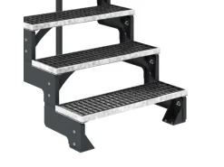 Dolle Außentreppe Gardentop Anthrazit 2 Gitterroststufe 80 cm inkl. Geländer