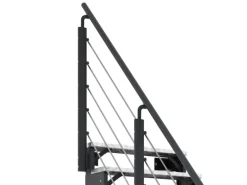 Dolle Außentreppe Gardentop Anthrazit 2 Gitterroststufe 80 cm inkl. Geländer