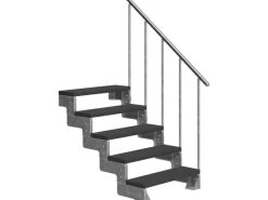 Dolle Außentreppe Gardentop 5 TRIMAX-Stufen 100 cm Anthrazit + Alu-Geländer