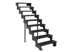 Dolle Außentreppe Gardentop Anthrazit 9 Stufen 100 cm Anthrazit Ohne Geländer