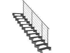 Dolle Außentreppe Gardentop 14 Trimax-Stufen 80 cm Anthrazit + Prova-Geländer