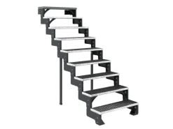 Dolle Außentreppe Gardentop Anthrazit 9 Gitterroststufe 100 cm Ohne Geländer