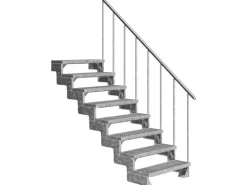 Dolle Außentreppe Gardentop 8 Gitterroststufen 80 cm + Alu-Geländer