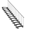 Dolle Außentreppe Gardentop 12 Trimax-Stufen 80 cm Anthrazit + Alu-Geländer