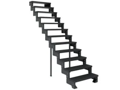 Dolle Außentreppe Gardentop Anthrazit 13 Stufen 80 cm Anthrazit Ohne Geländer