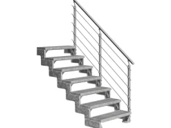 Dolle Außentreppe Gardentop 7 Gitterroststufen 80 cm inkl. Geländer